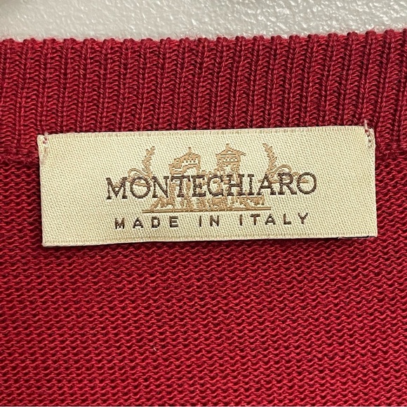 Montechiaro Made in Italy V neck Men's Sweater XL Merino wool - Picture 2 of 10